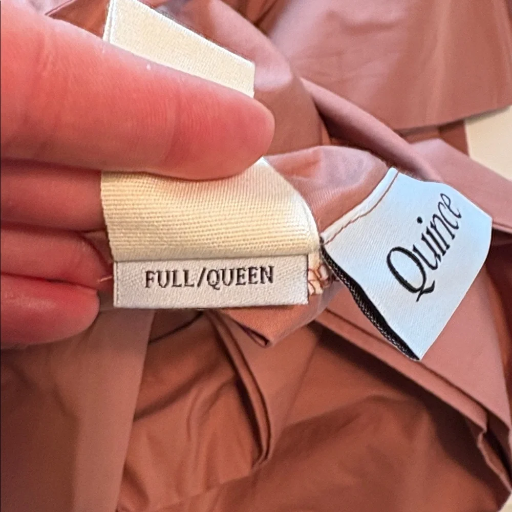 Quince Organic Percale Duvet Cover Full Queen Clay
